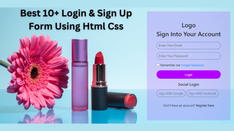 Best 10+ Login & Sign Up Form Using Html Css